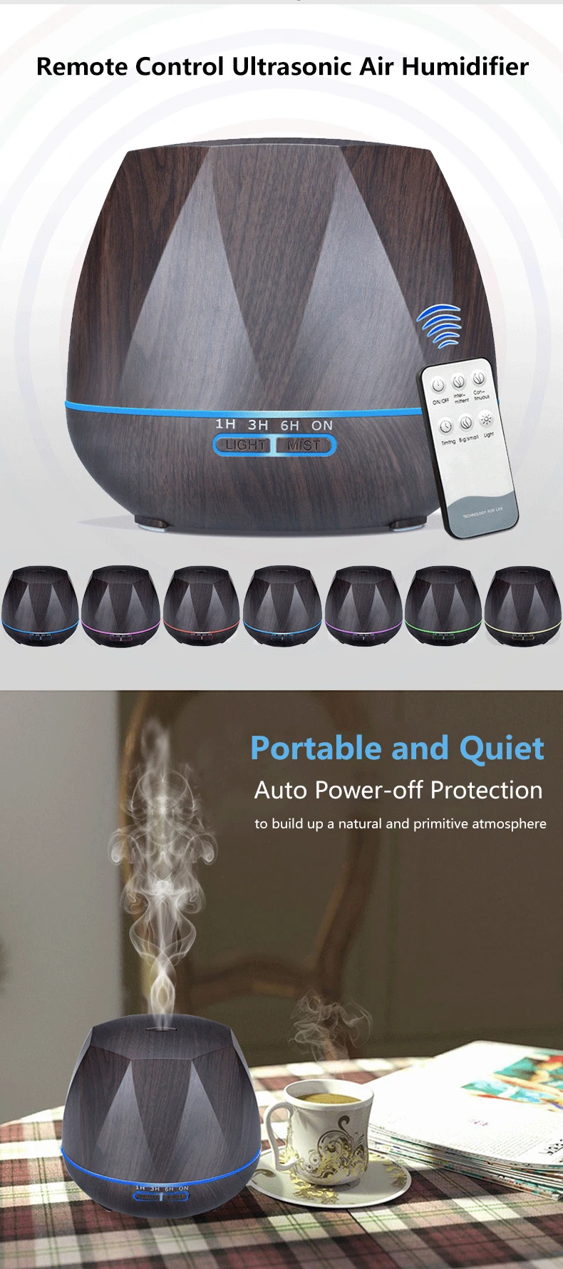 TINTON LIFE 550 мл увлажнитель воздуха с дистанционным управлением Humidificador тумана Эфирное масло Арома диффузор ароматерапия