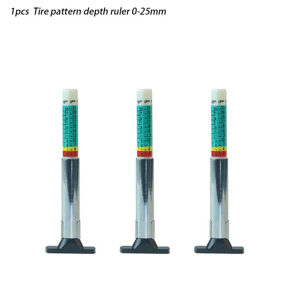 

Measure Tool Measrement Supplies 0-25mm Indicator Pocket Tire Depth Gauge Color Code Tyre Read Depthometer For Automobile
