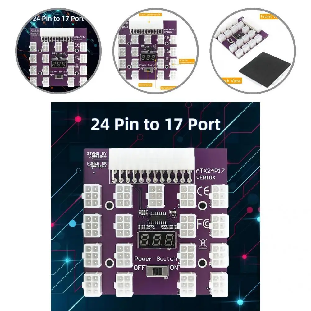 

Практичная плата источника питания Plug Play, прочный отличный модуль преобразователя источника питания с 24 контактами на 17 портов