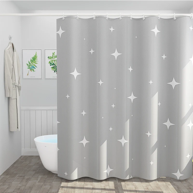 

Nordic Luxury Shower Curtain Simple Elegant Waterproof separate Shower Curtain Washable Art Douchegordijn Bathroom Decor DI50YL
