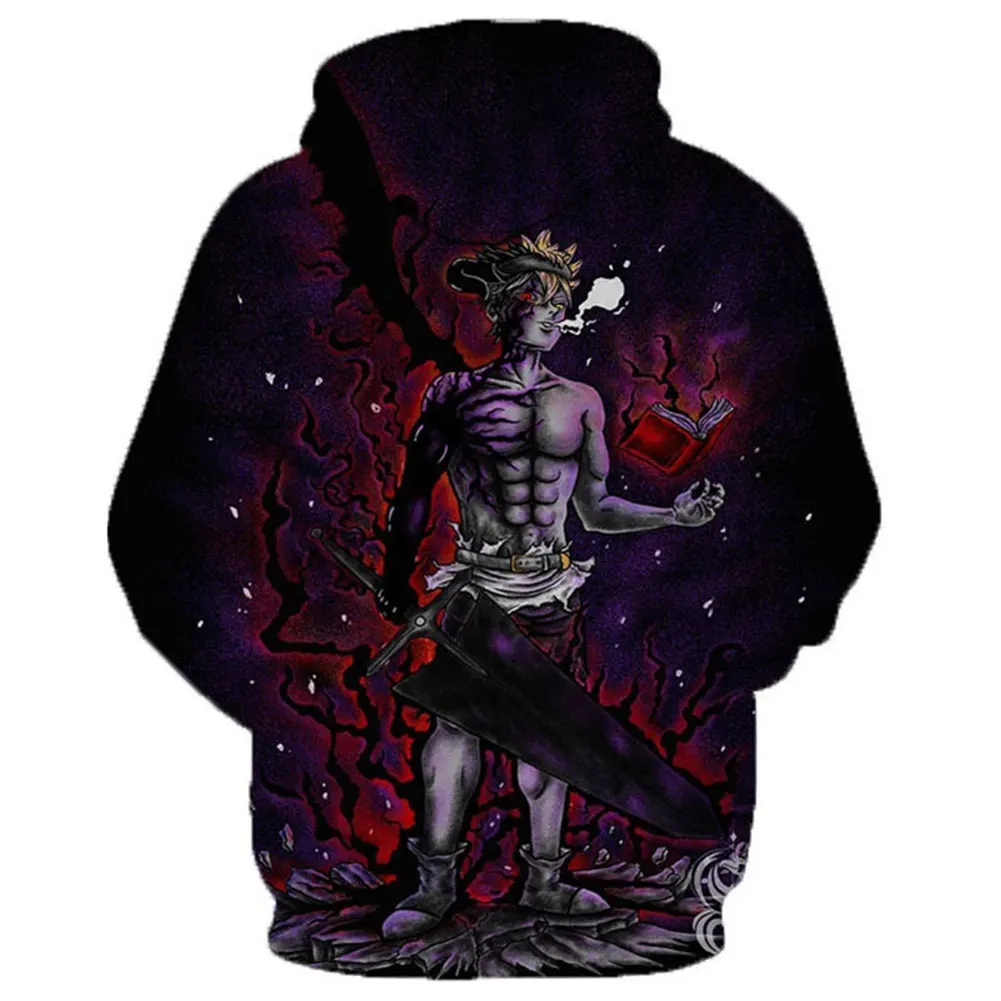 

Adult Black Clover Pullover Hoodie Hooded Sweatshirt 3D Print Cosplay Costume