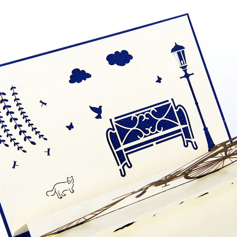 

3D Up Cards Handmade Bicycle Happy Birthday Thank You Christmas Halloween