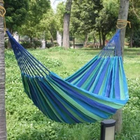 28080cm 2 persons striped hammock outdoor leisure bed thickened canvas hanging bed sleeping swing hammock for camping hunting