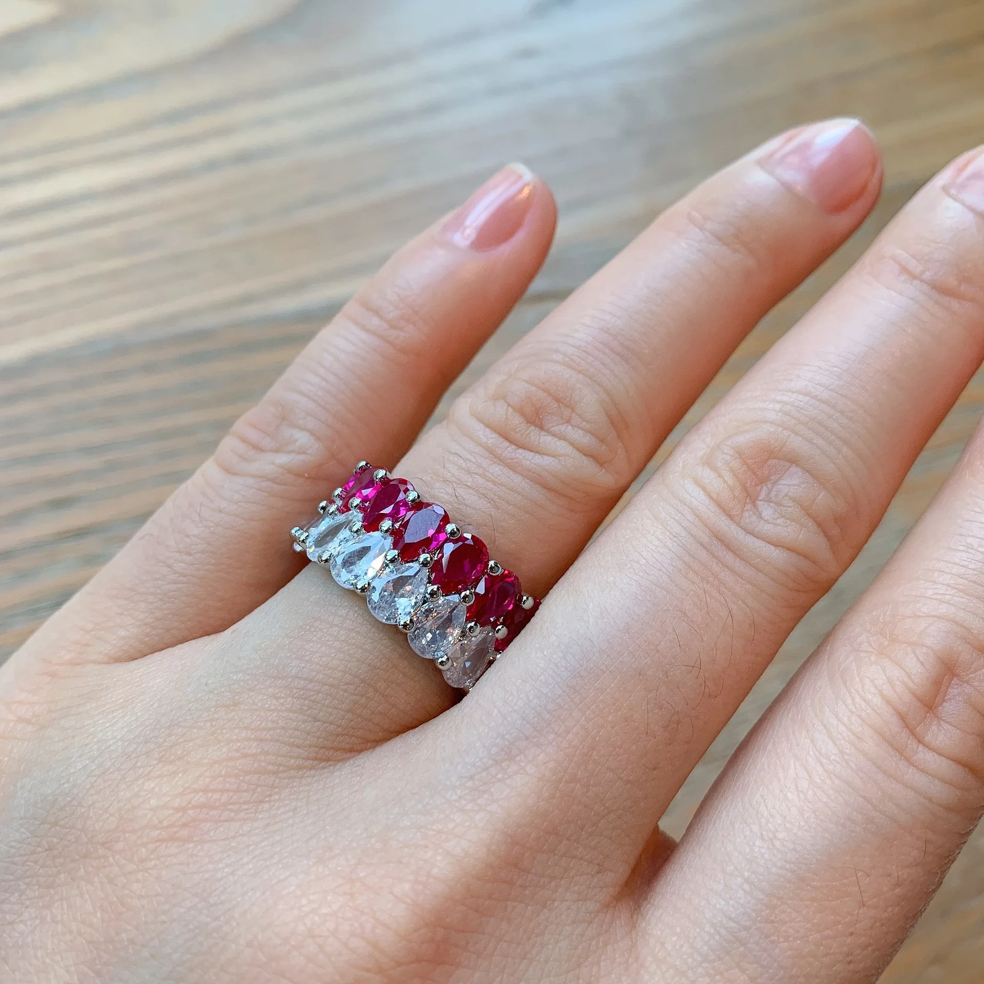 QTT вечность обещание кольцо с кристаллом AAA Cz обручальное свадебное кольца для