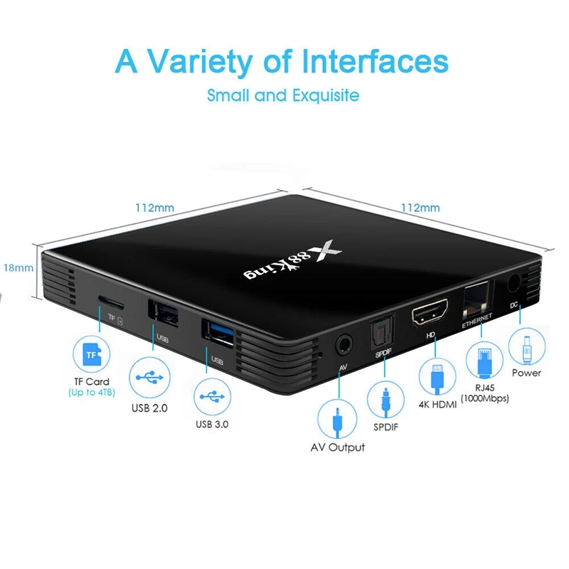 ТВ-приставка X88 King Android 9 0 4G/128G шестиядерный процессор S922X 4K HD 1080P H.265 приставка 2 4G/5G