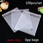 100 шт., самоклеящиеся прозрачные целлофановые пакеты шириной 26 см