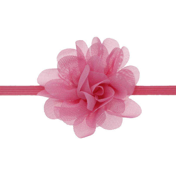 dark pink Детская повязка на голову; аксессуары для волос для маленьких девочек; шифоновая повязка на голову с цветами; реквизит для фотосессии; эластичные аксессуары для волос для младенцев - Цвет: dark pink