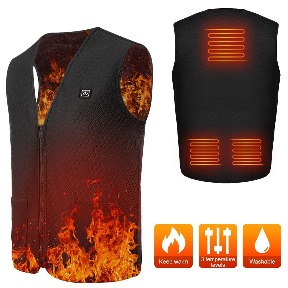 

Outdoor Camping USB Electric Heated Vest Men Women Hiking Heating Vest Waistcoat Heated Clothing For Climbing Equipment