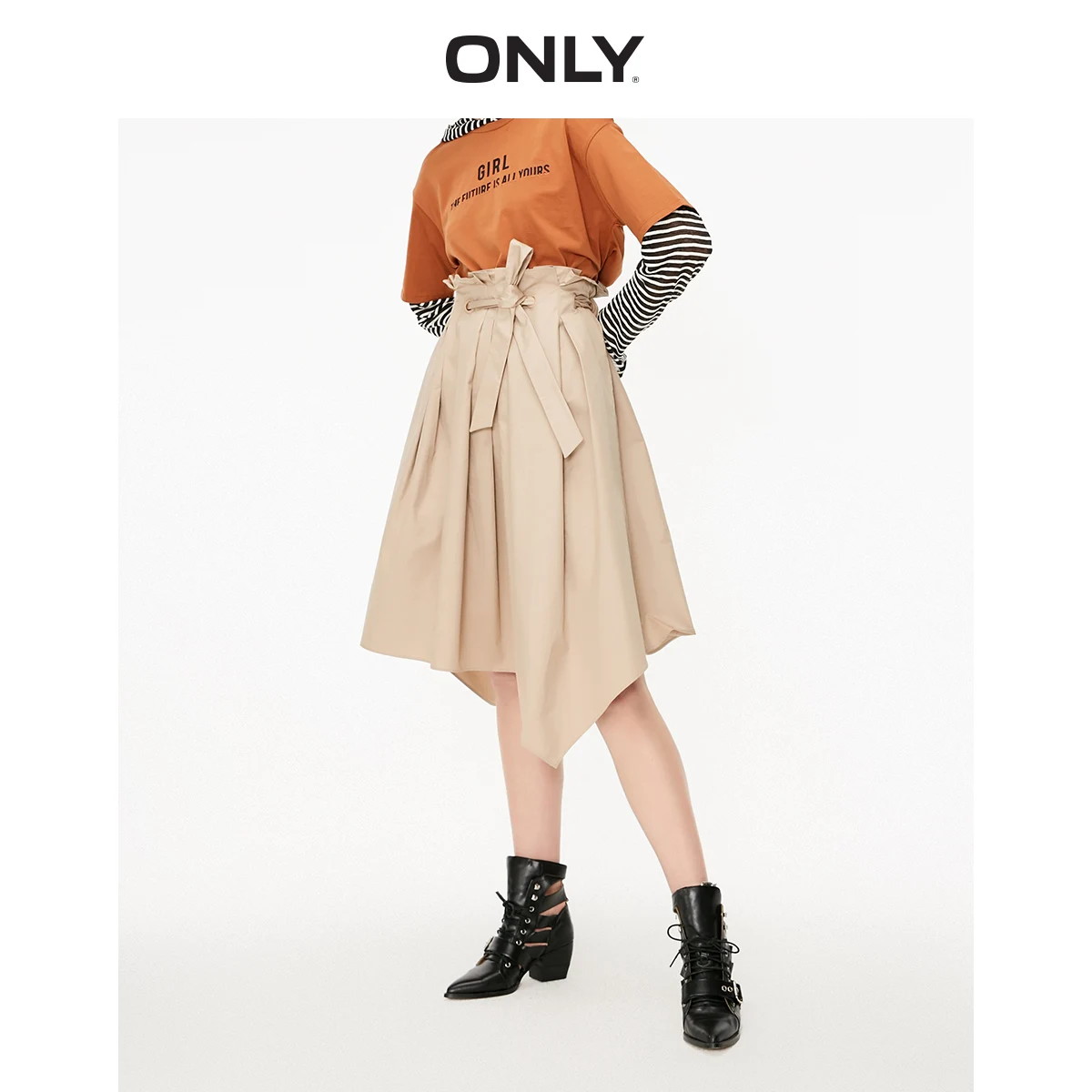 Только Женская Асимметричная юбка на шнуровке с высокой посадкой | 119116522|Женские