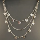 Цепочка унисекс на брюки, двойнойтрехслойный брелок в стиле хип-хоп с крючком для брюк, Ювелирное Украшение в стиле панк, уличная пояс-цепочка на талию с бабочкой, 1 шт.