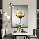 Абстрактные плакаты с изображением шампанского, бокала вина, холст, картина для столовой, кухни, Современное украшение для дома, настенные художественные картины