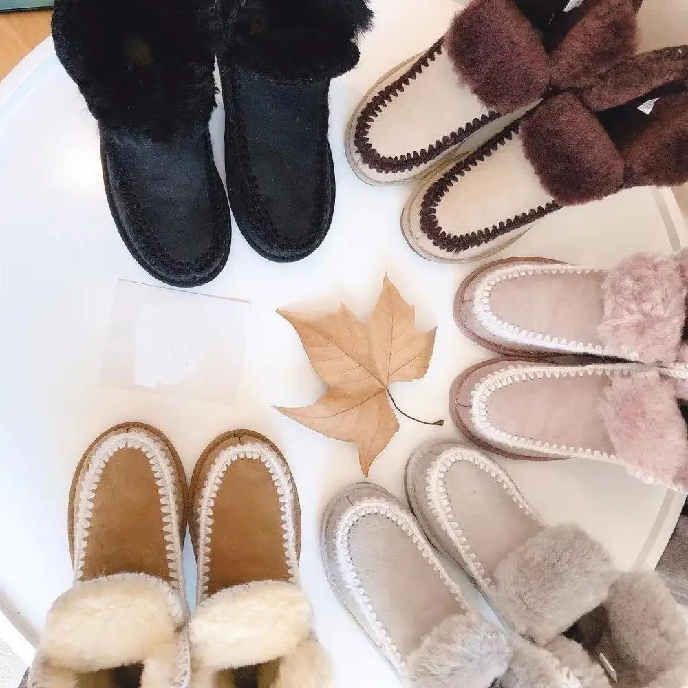 2019 г. Китайские брендовые зимние сапоги высокого качества Натуральная Овчина