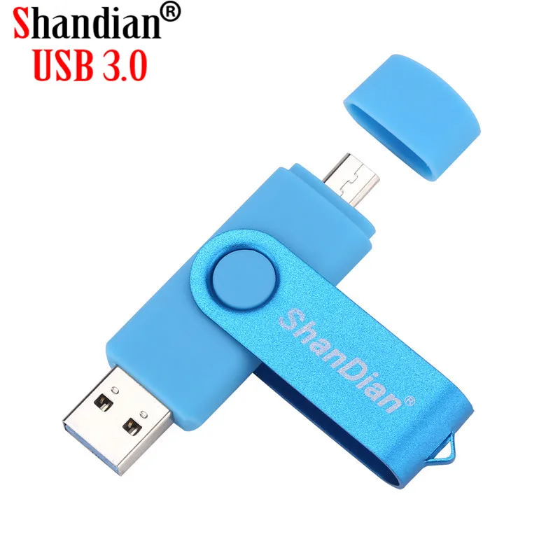 Флеш-накопитель SHANDIAN USB 3 0 OTG 4 ГБ 8 16 32 64 флешка для смартфонов Android металлическая
