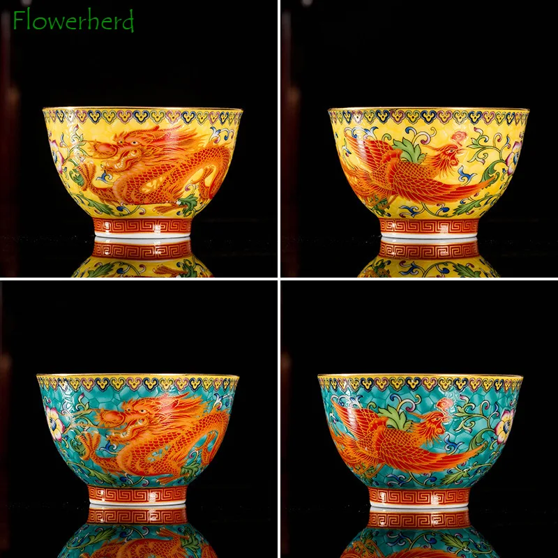

Large Master Cup Ceramic Tea Cup Cloisonne Enamel Teacup Teaware Kung Fu Tea Set Cup Tea Bowl Houseware Chinese Style Tea Cup