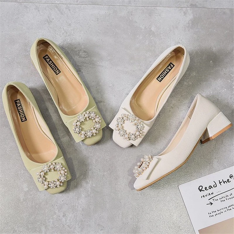 

Women's shoes 2021 autumn new style small fragrance single lace diamond women's shoes