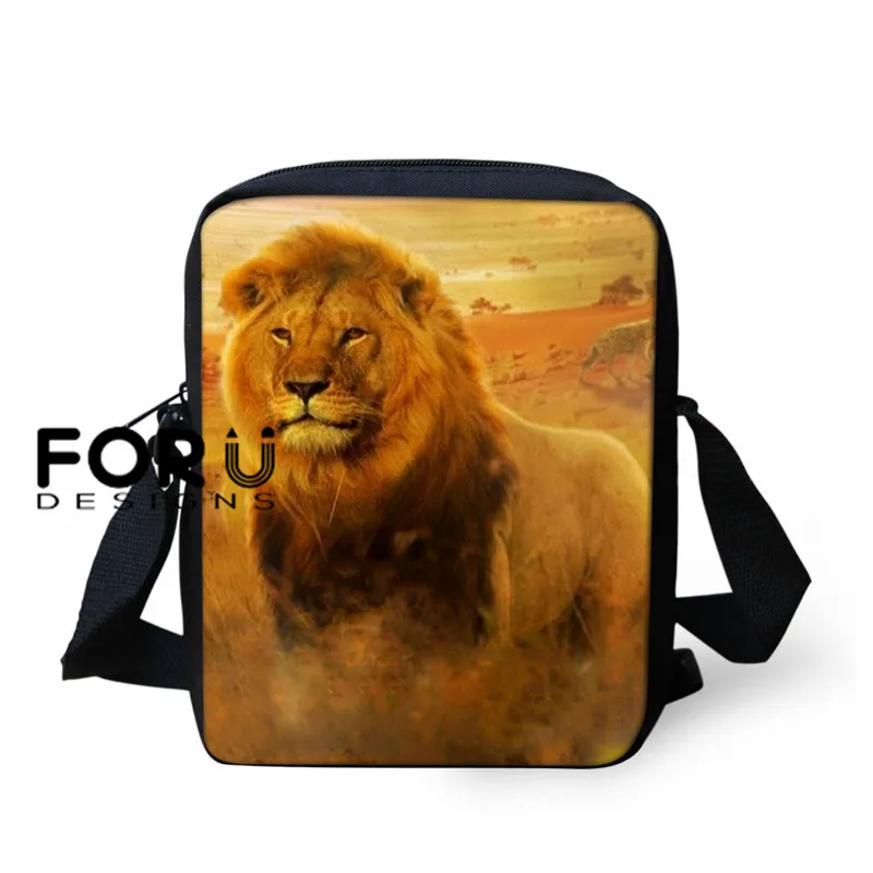 L5447E FORUDESIGNS/Школьный рюкзак с принтом «Король Лев» для мальчиков, повседневный мужской рюкзак для подростков, винтажная сумка с рисунком, 16 дюймов, Детская сумка - Цвет: L5447E