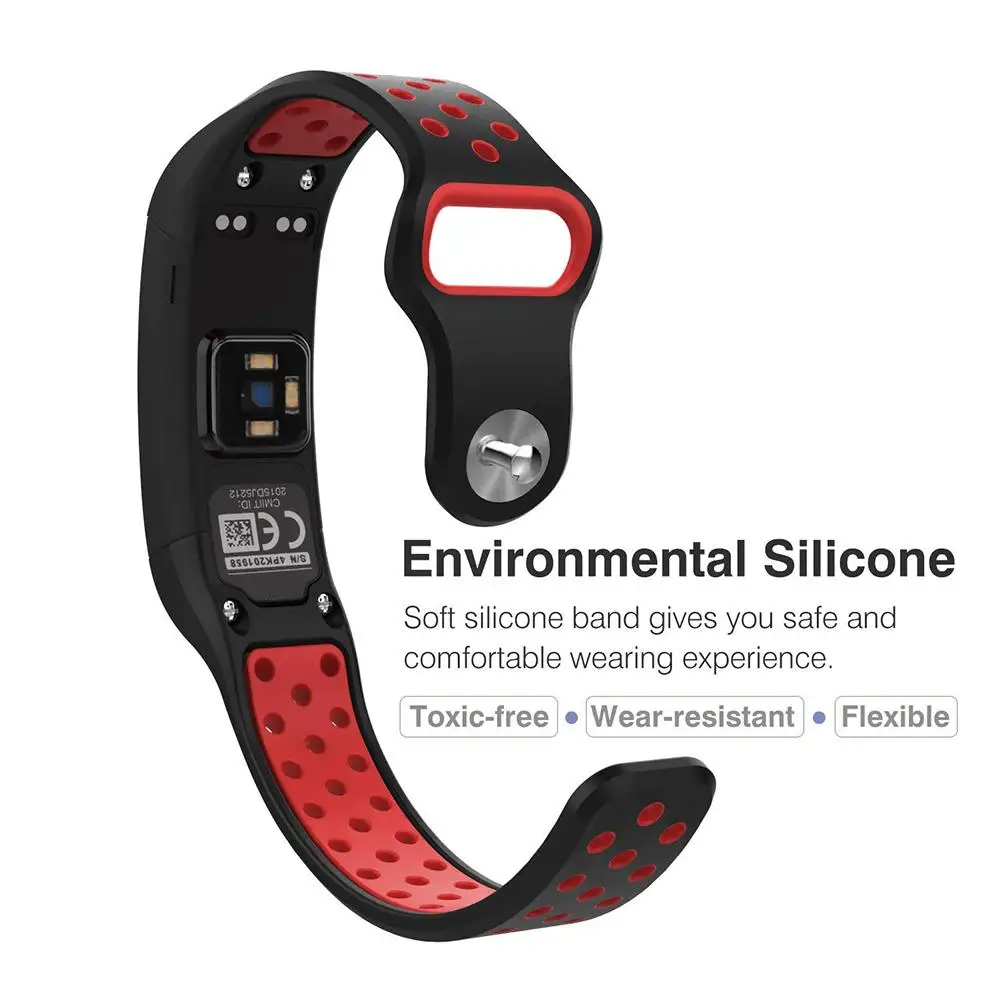 Мягкий дышащий силиконовый спортивный ремешок для часов сменный Garmin Vivosmart HR