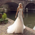 Привлекательное кружевное свадебное платье с юбкой-годе, свадебное платье с аппликацией сердечком, Тюлевое платье невесты по индивидуальному заказу, 2021