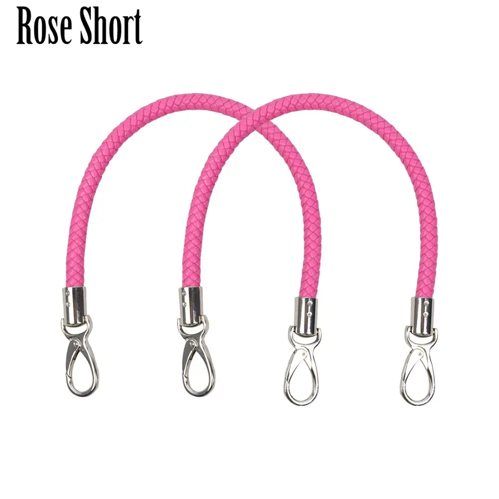 rose short Новинка, huntfun, 1 пара длинных коротких ремней для мини-Сумки С О-образным карманом, женская сумка с ручками, кожаные ручки для OBag, корзина с Луной - Цвет: rose short