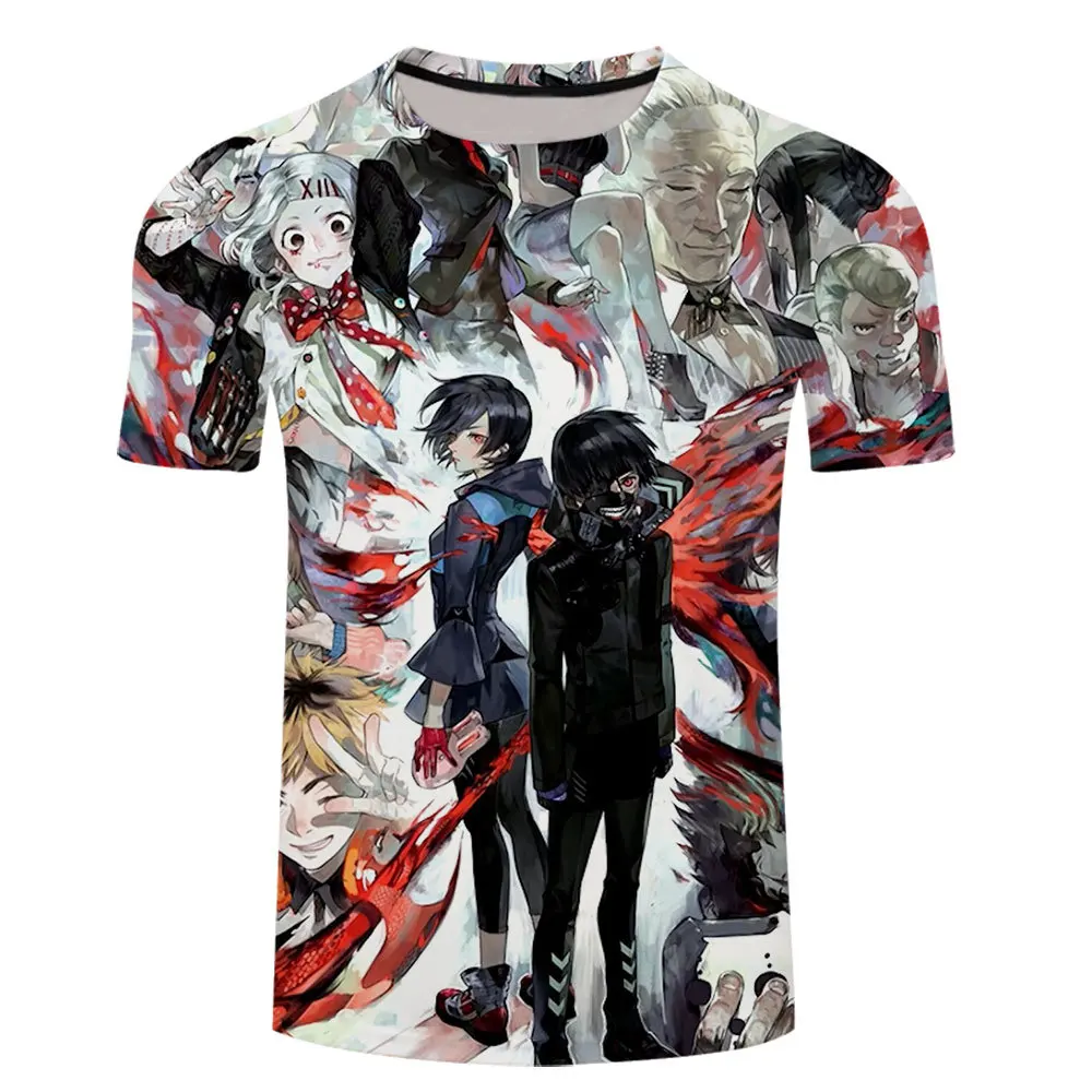 

Tops Short-Sleeve Tokyo Ghou Print 3D T-Shirt Harajuku Plus-Size Women Men Summer O-Neck Streetwear Fashion Casual Tee Tops
