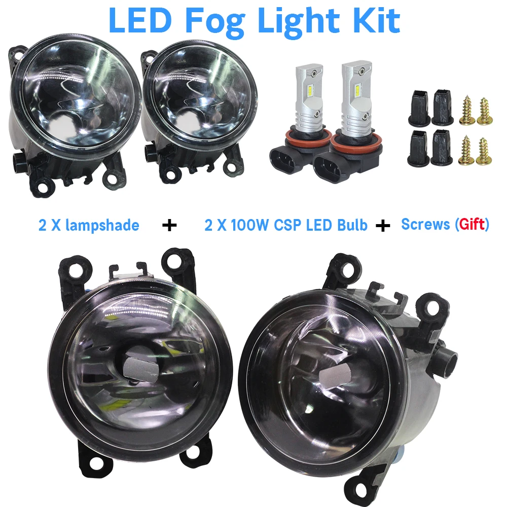 Cawanerl 2 X Car Fog Light Lampshade + H11 LED / Halogen Bulb DRL 12V For Opel Vectra C 2002 2003 2004 2005 2006 2007 2008 | Автомобили и