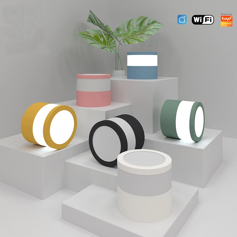 

Светодиодные светильники Tuya с Wi-Fi, домашний декоративный потолочный светильник с регулируемой яркостью, Круглый Точечный светильник RGB без ...