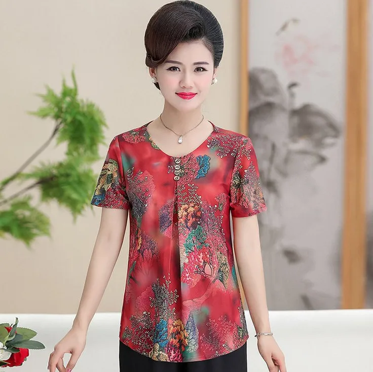 Топы с короткими рукавами футболка для матери среднего возраста лето 2020 новые