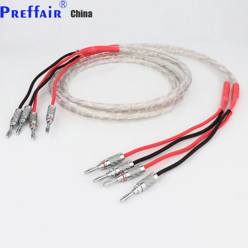 

HIFI 13pcsx0.2mm One Pair Silver-Plated Speaker Cable Hi-end 6N OCC Speaker Wire for Hi-fi Systems