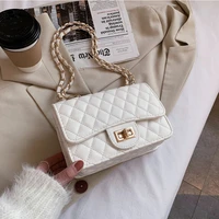 pu leather purses and handbags for women 2021 designer luxury fashion girls female shopper elegant rhombus chain classic wallets