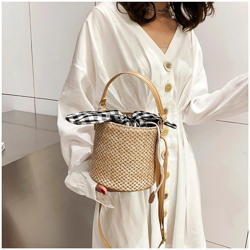 

Соломенная плетеная Сумка-мешок, женская новая модная сумка-мессенджер, волшебная пляжная сумка ручной работы 01-SB-bdxnbz