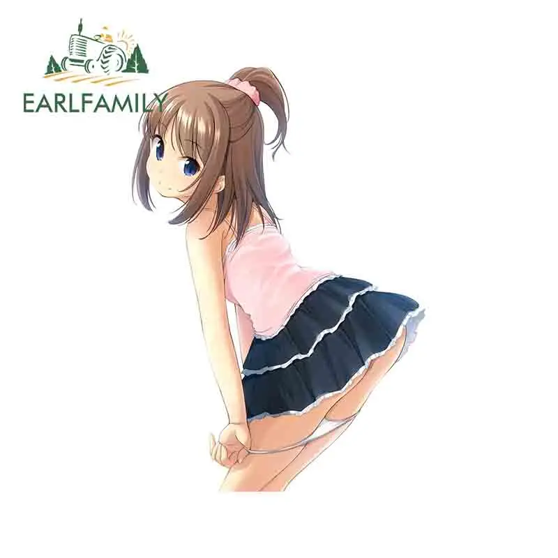 

EARLFAMILY 13cm x 9cm for Short Hair Loli Car Sticker Occlusion Scratch Anime Decal Creative Refrigerator Laptop Trunk Decor
