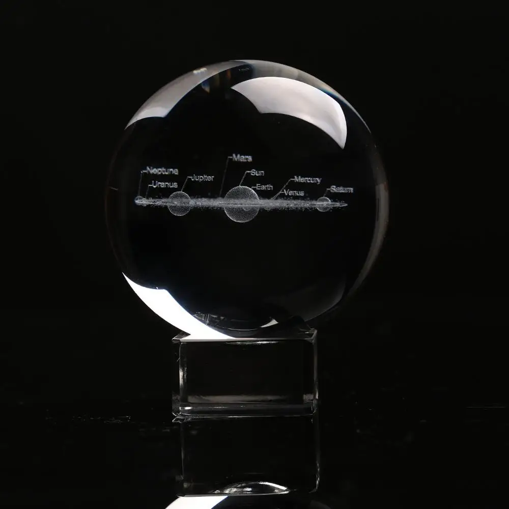 Стеклянный шар кварцевый с лазерной гравировкой 6 см миниатюрный домашний декор