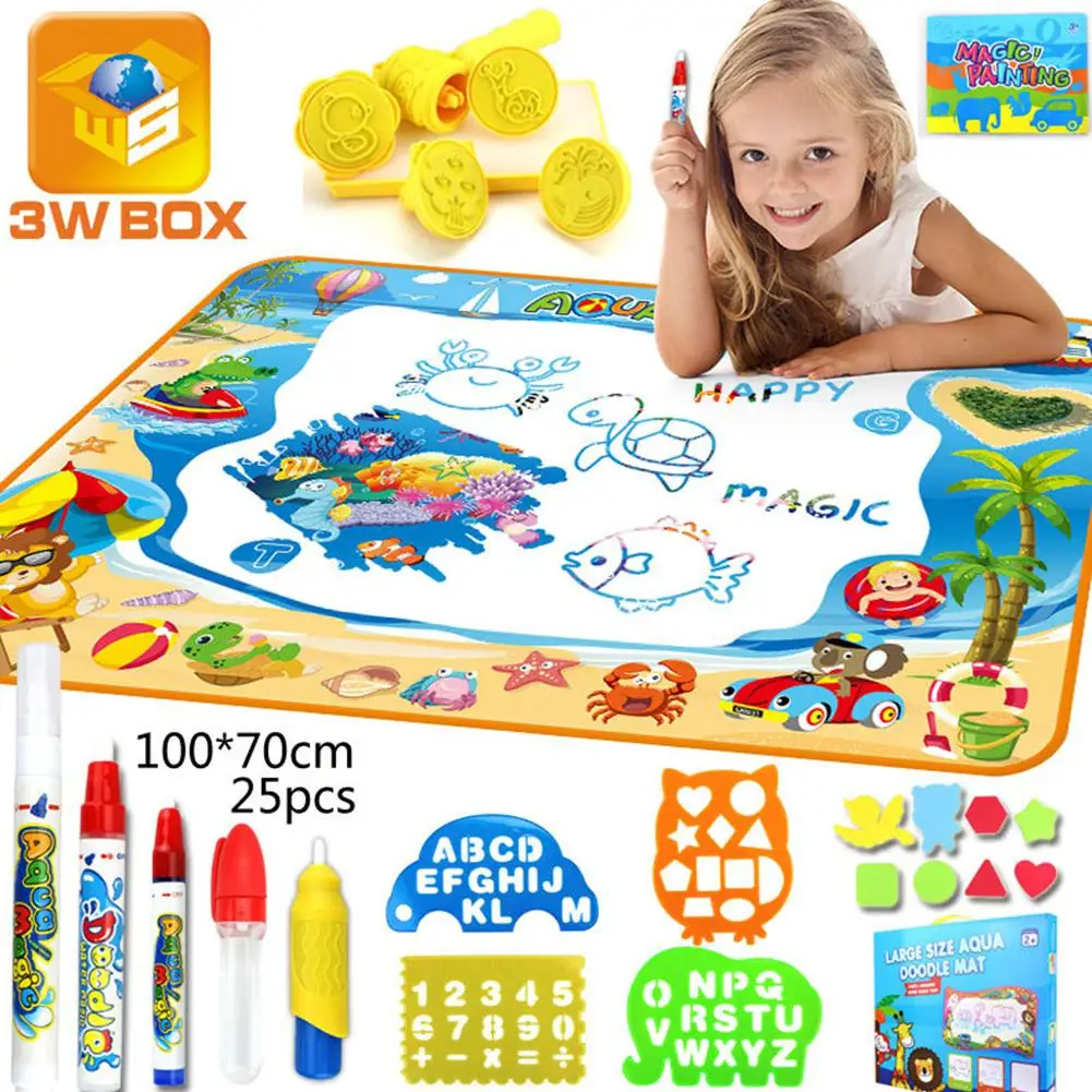 100*70 см детская красочная Волшебная водная живопись граффити холст для детского