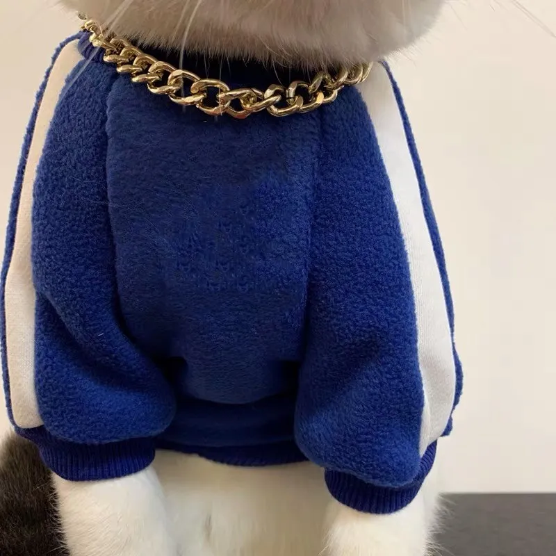 Модная толстовка с капюшоном для собак Спортивная стильная одежда кошек теплая