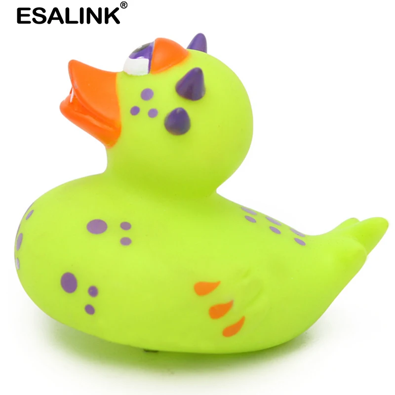 ESALINK 10 шт. 8 5 см резиновая утка детские Игрушки для ванны зеленый Рог дракон