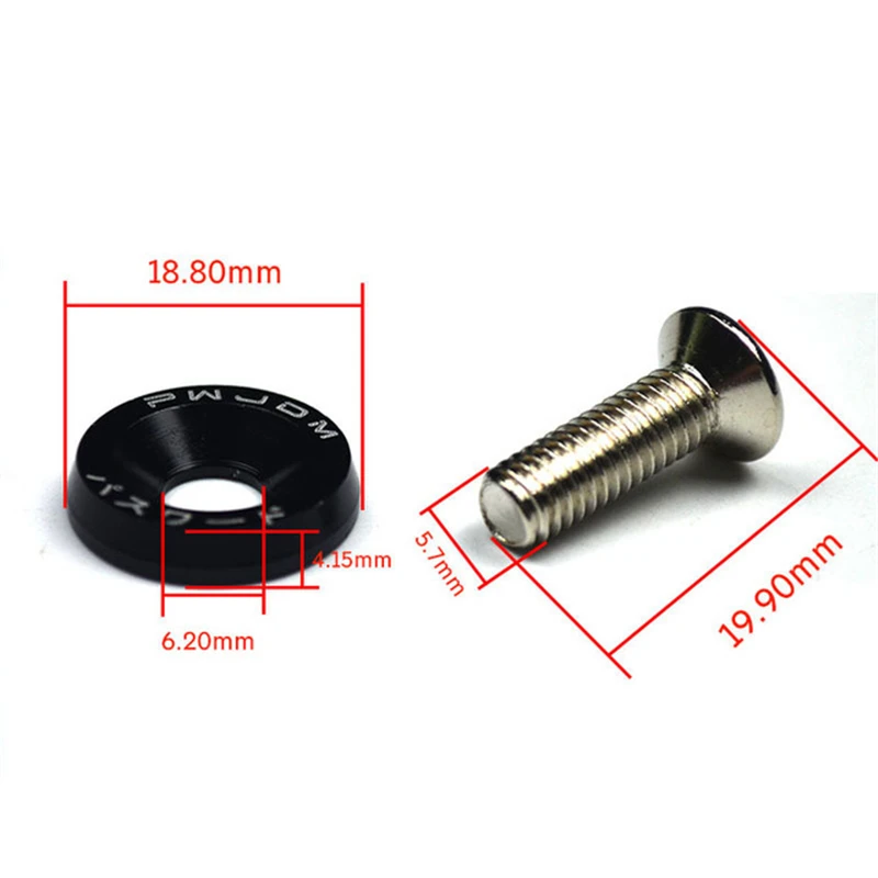 10pcs M6 JDM Car Modified Hex Fasteners Fender Washer Bumper Engine Concave Screws Car-styling | Автомобили и мотоциклы