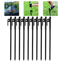 10pcs tent pegs steel camping heavy duty tent stakes nails for fixing tent black traveling camping hiking tent accessories