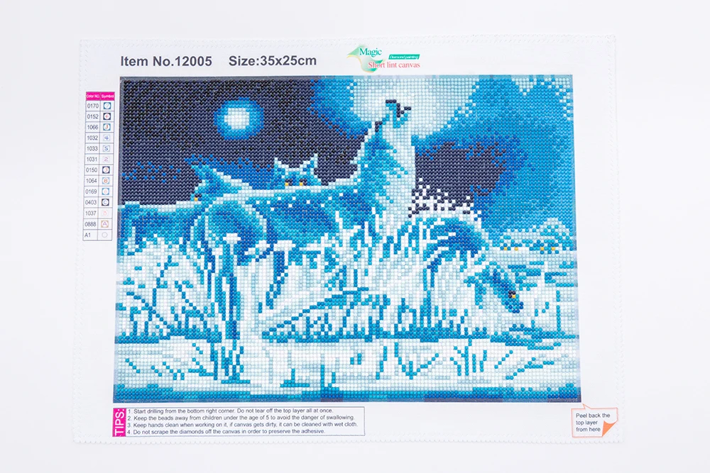 

MTEN полный набор для рисования с круглыми камнями и полотном картина вой волка животных DIY Алмазная Вышивка Набор для вышивания крестиком, ру...