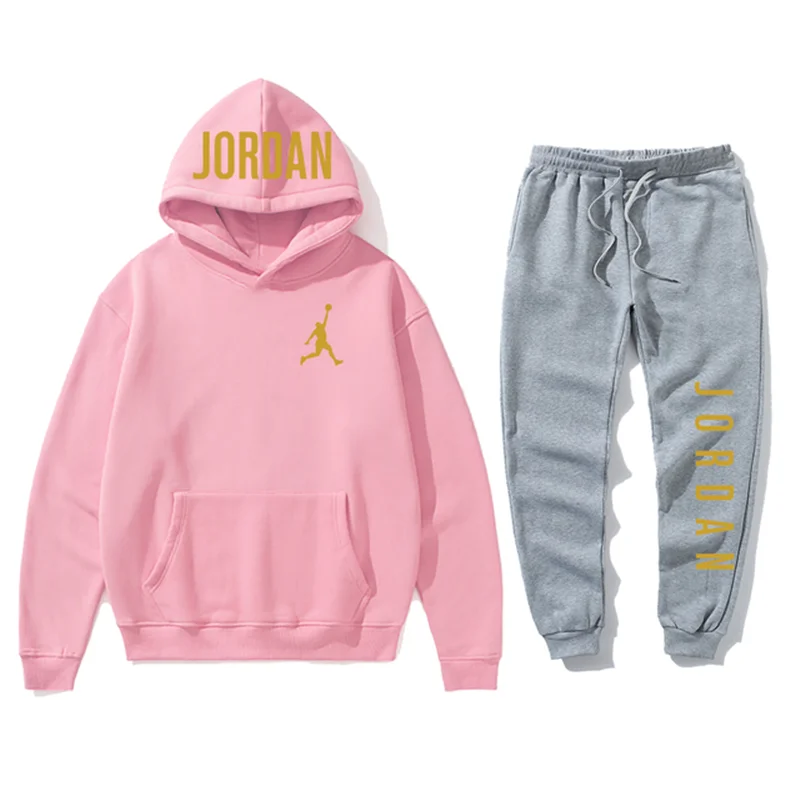 

2021 new cotton sportswear men's hooded sweatshirt pants pullover hooded sportswear suit Hombre casual men's clothes size S-3XL