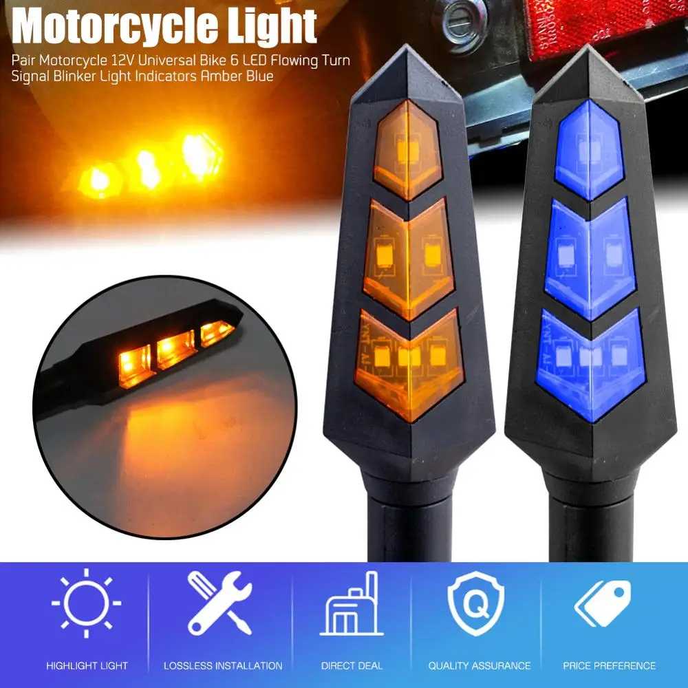 2 шт. 6-ти Диодная лампа мотоцикла указатель поворота светильник мигающий