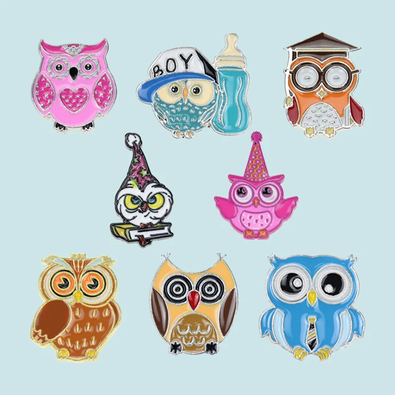 

Funny Owl Enamel Pin Cute Alloy Brooch Animal Owl Pin Collections Bags Badge Gifts Brooch Jewelry for Women Girls Gifts Charms