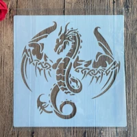 20 20 cm diy dragon mandala mold for painting stencils stamped photo album embossed paper card on wood fabric wall