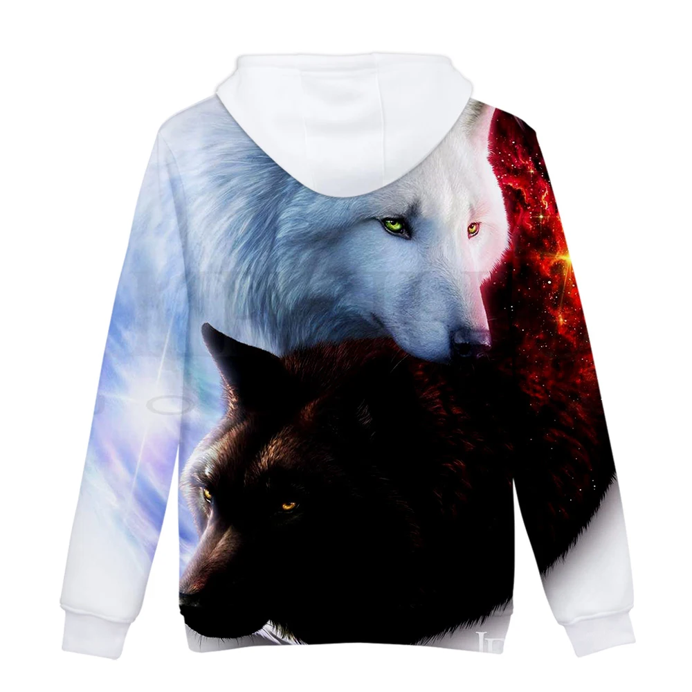 

Hooded Sweatshirt Men/women Casual Hip Hop Hoodies Clothes Print Creative Harajuku Moon Wolf 3D High Quality Full Picture Color