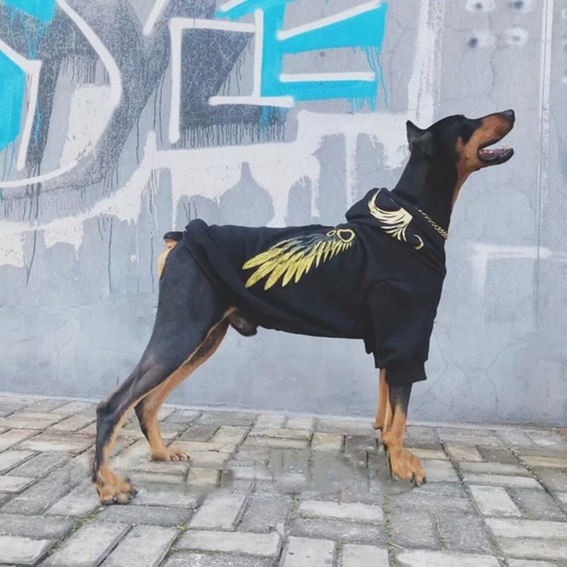 Fashion Dog Clothes Winter Warm Pet Wing Hoodie For Medium Large Dogs Doberman Husky French Bulldog Corgi Jacket Coat TLC24 | Дом и сад