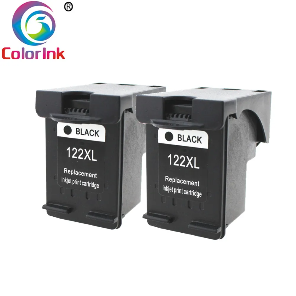 2PK Black ColoInk 2 шт 122XL сменный картридж для принтера для hp 122 для hp с чернилами hp Deskjet 1000 1050 2000 2050s 3000 3050A 3052A 3054 1010 принтер - Цвет: 2PK Black