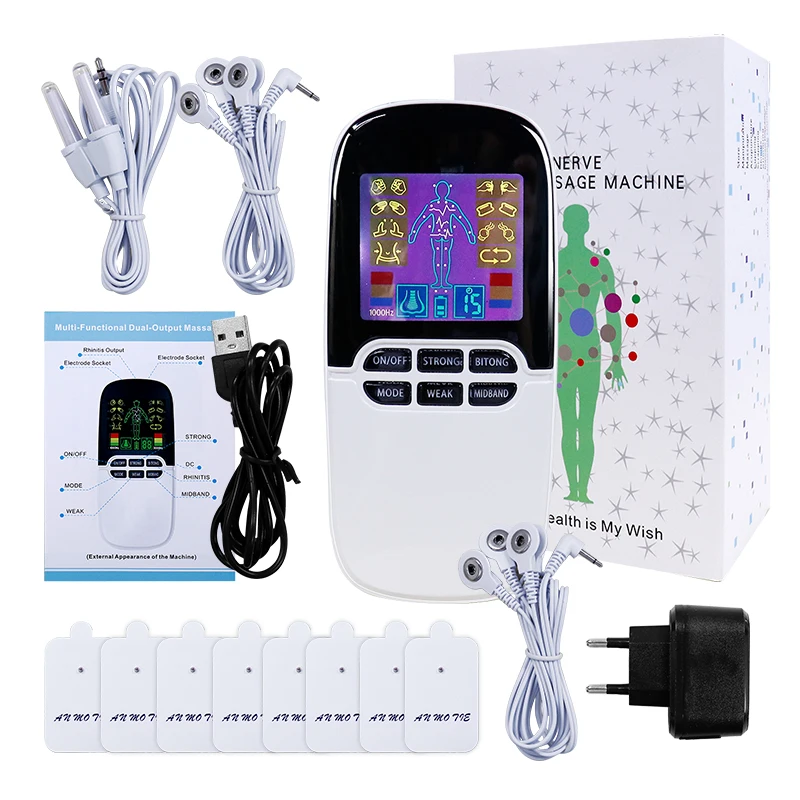 

Tens Acupuncture Massager Rhinitis Therapy Massager 8 Modes Rechargeable Electric Pain Relief Machine Pulse Muscle Stimulator