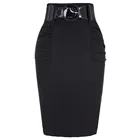 Женская юбка-карандаш с поясом, с высокой талией