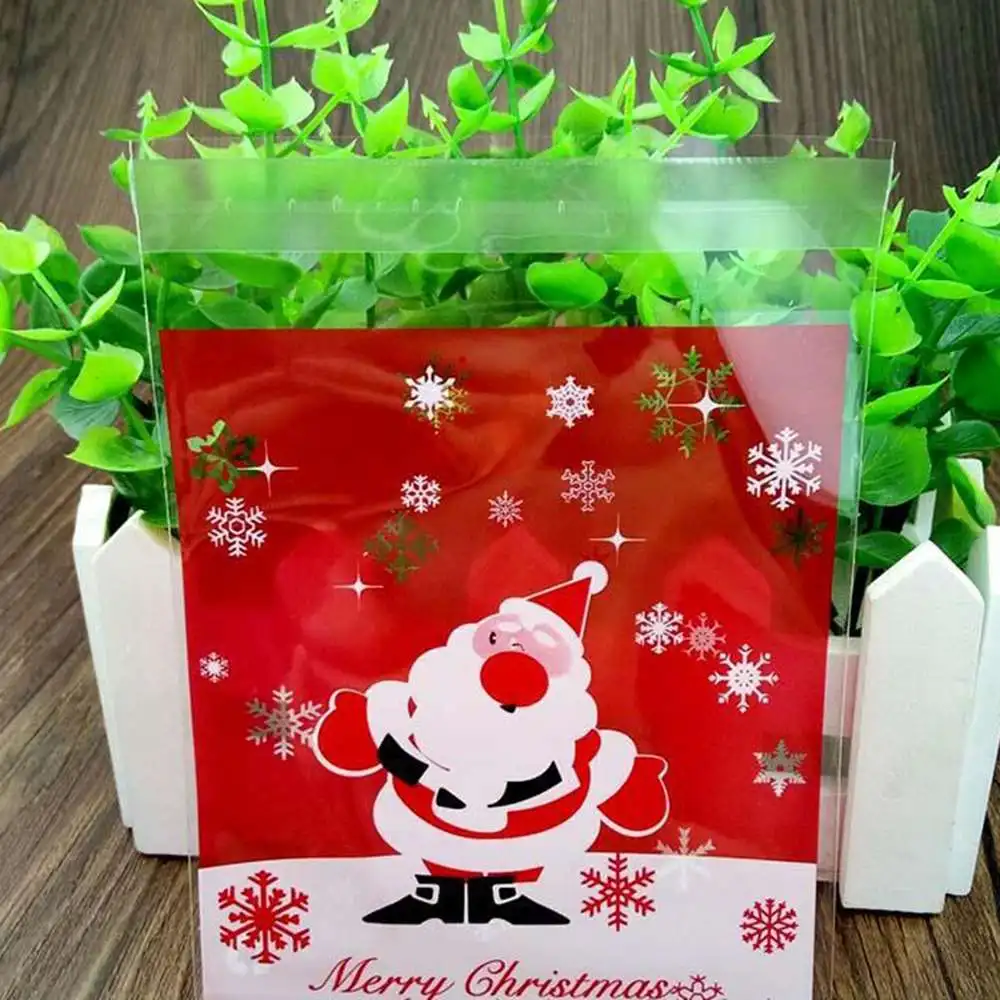 

5Pack Christmas Baking Packaging Santa Cookie Bag Gift Bag Handmade Soap Self Adhesive Decorated Candy Bag