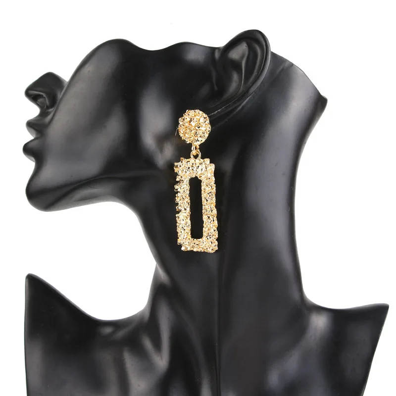 Женские Геометрические серьги-подвески HOCOLE из золотистого металла массивные 2019 |