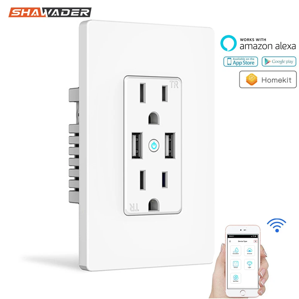 Умная настенная розетка с Wi Fi Беспроводная электрическая сенсорной панелью